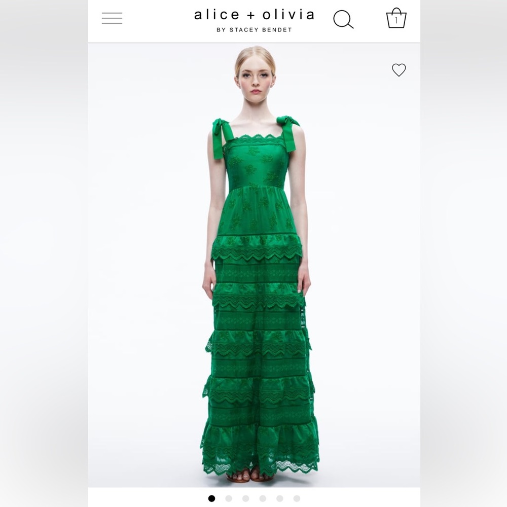 NWT Alice + Olivia Vega Eyelet Tiered Maxi Dress